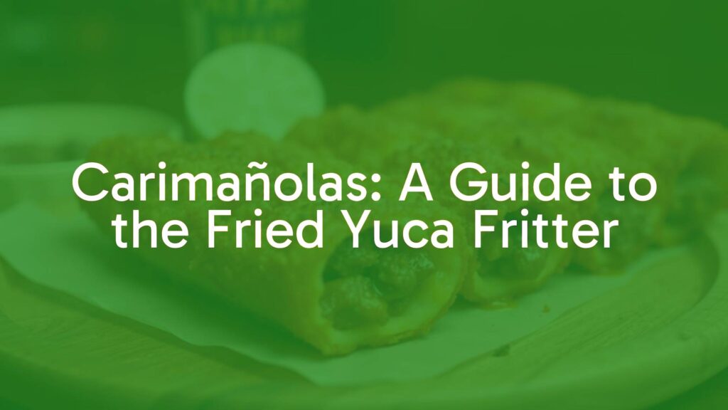 Golden fried carimañolas with crispy yuca crust, filled with seasoned meat, on a wooden plate, warm lighting, Latin American cuisine, realistic.