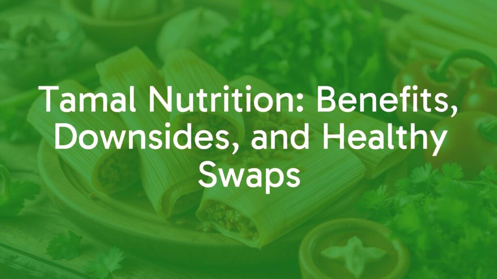Traditional tamales with masa and savory filling, arranged on a wooden table, healthy ingredients around, warm lighting, realistic.