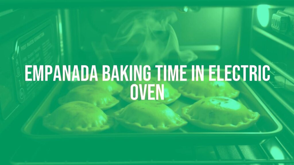 Golden brown empanadas on a baking tray in an electric oven, crispy crust, steam rising, warm lighting, realistic.