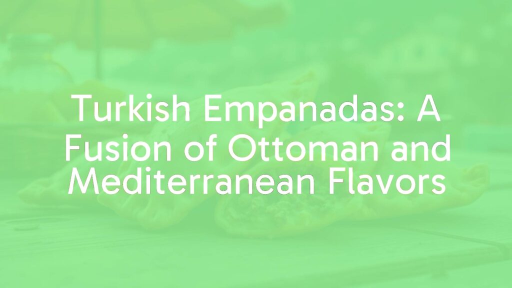 Flaky Turkish empanadas (börek) on a rustic wooden table, filled with savory meat and herbs, Mediterranean backdrop, warm lighting, realistic.