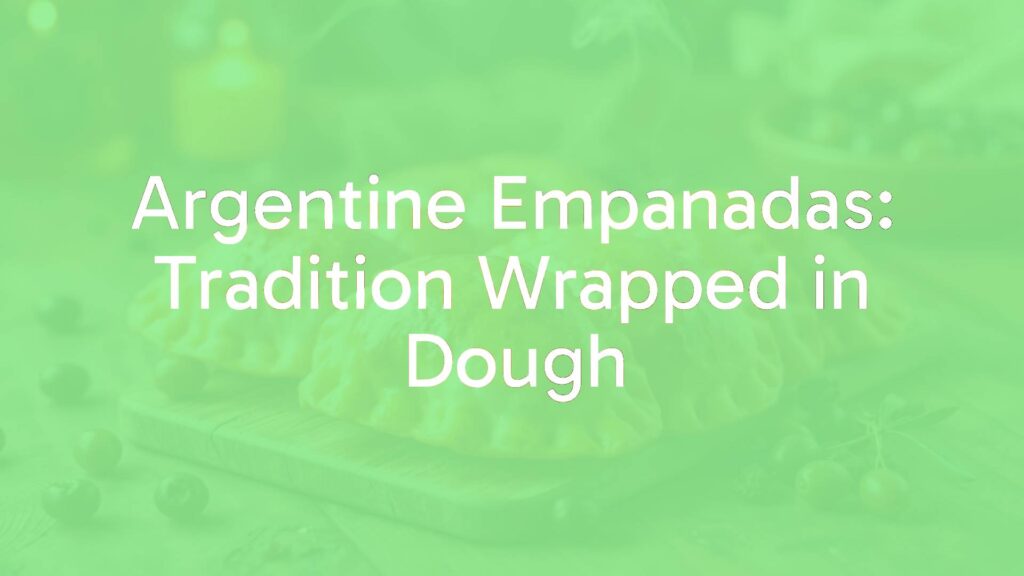 Golden Argentine empanadas on a rustic wooden table, steam rising, surrounded by traditional ingredients like olives and raisins, warm and inviting atmosphere, realistic.