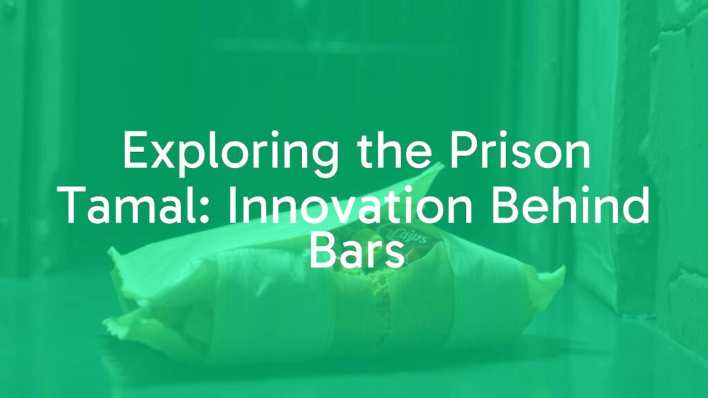 A prison tamal made from instant ramen and packaged chips, wrapped in improvised materials, dimly lit prison setting, realistic.