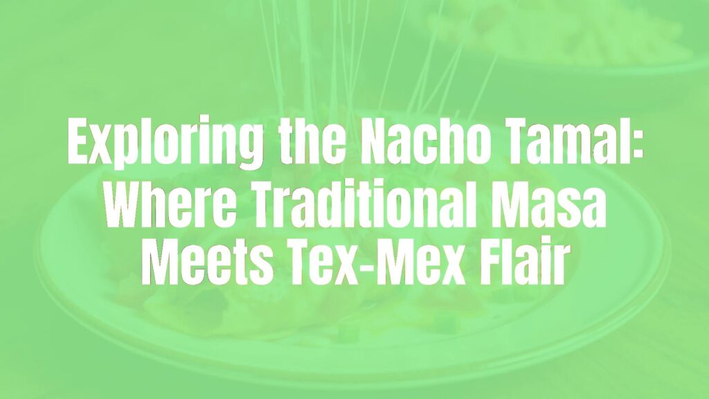 A steaming hot nacho tamal on a plate, melted cheese stretching, topped with diced tomatoes, jalapeño slices, and cilantro, vibrant Tex-Mex colors, rustic table setting, appetizing.