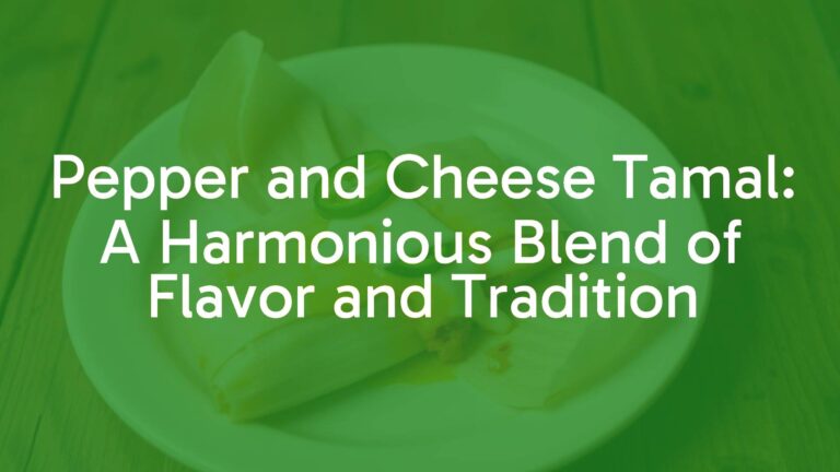 Steaming hot pepper and cheese tamal on a plate, unwrapped from corn husk, melted cheese and green pepper slices visible, soft masa texture, rustic wooden background, warm and inviting lighting, realistic.