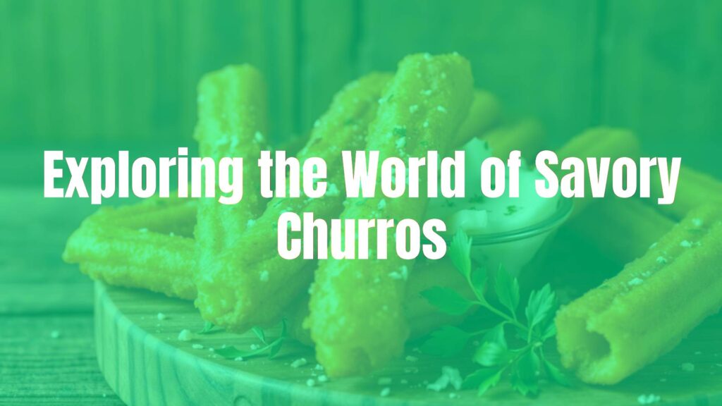 Golden crispy savory churros with herbs and cheese, rustic wooden background, warm lighting, realistic.